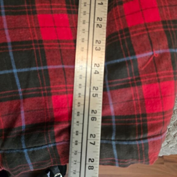 Vintage 70s Arrow Quilted Flannel Shirt L Black Red Plaid Pockets Chore Retro - Picture 5 of 6